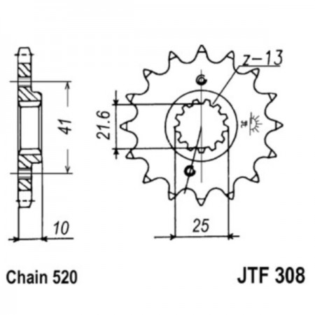 JTF 308 15 звезда ведущая 15 зубов  (Yamaha XT660Z Tenere 08-12)
