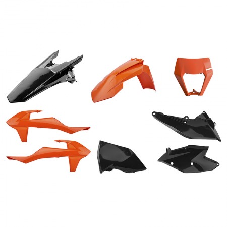 Polisport kit enduro standart w/ mask EXC/EXCF (17-19) Orange/black комплект пластика оранжевый -черный EXC 17-19 // 178-90885