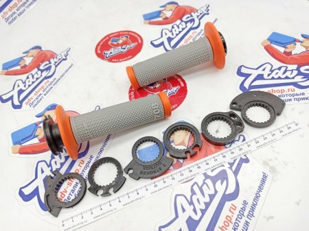 Progrip 708-293 Orange-Grey Lock-on грипсы серый / оранж  +7 различных крепежей тросика // PA070800ARGR