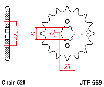 JTF 569 16 звезда ведущая 16 зубов  (Yamaha WR250)