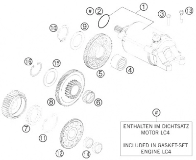 KTM E-STARTER ENGINE CPL. 07 Электростартер 690 07-17 ( 75040001000 )