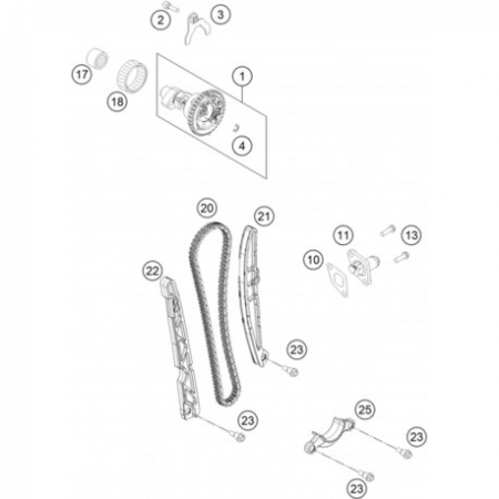 KTM CAMSHAFT WITH AUTODECO  распредвал 500 EXC 14-16 ( 78736010033 / 81736010033 / 81736010133 )
