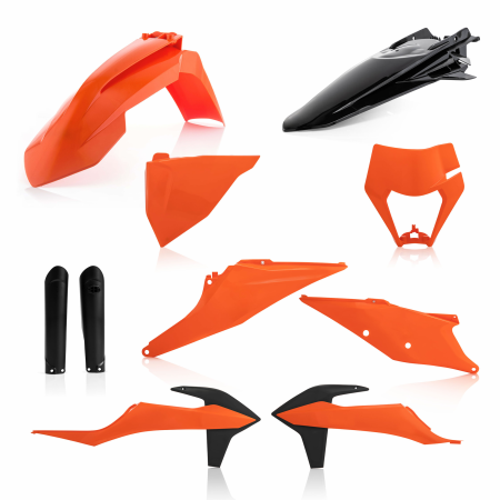 Acerbis full plastic kit КТМ EXC 250-300 20-23 /EXC-F 250-500 20-23 /XC-W 150-300 20 Black/Orange Комплект пластика // 0024054.553