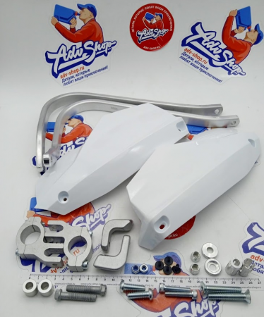 KTM Handguard kit  защита рук алюминиевая ( руль 28 mm ) ( белый ) 790 890 Adv 19-> ( 63502979000AB = 63502979020 + 76502979144 + 76502979050AB )
