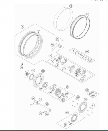KTM SPOKE 5/4.37/M5 спица зад (R17) 1190/1290 Adv 14-17 ( 60310371000 )