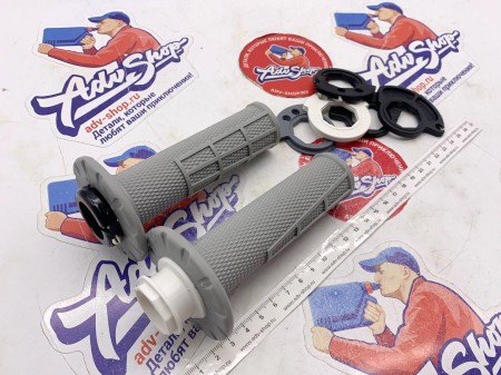 KTM / HQV / GAS Lock-on grip set грипсы открытый торец  ( серый ) SX/SXF 23-24 ( A46002921500BJ )
