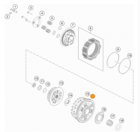 KTM Clutch Cage cpl. корзина сцепления внешняя 790 890 Duke Adv 19-> ( 63532001044 )
