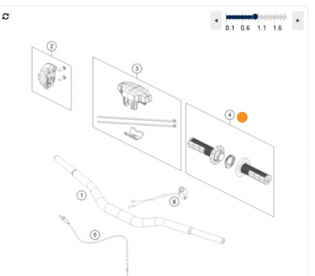 KTM Grip set Ручки руля (грипсы) в сборе 65 SX TC 24-> ( A40502021000 )