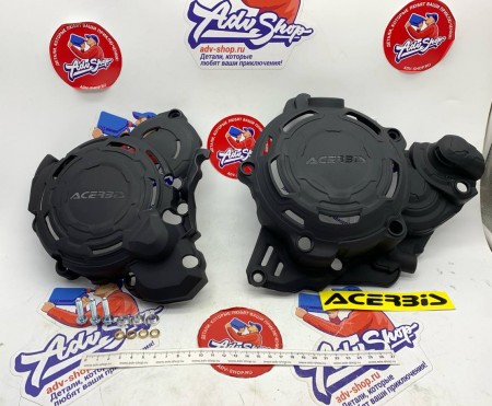 Acerbis X-Power Kit KTM/HUSQVARNA BLACK Комплект защиты крышек сцепления и зажигания / черный 250 300 EXC TBI / TE 24-> // 0025985.090