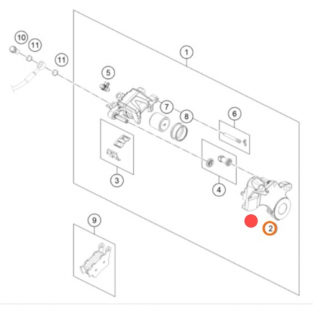 KTM Brake caliper support кронштейн тормозного суппорта зад 890 Duke 20-23 / 990 Duke 24-> ( 63613075000C1 )