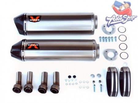 Wings Titanium Mufflers прямоточный титановый выхлоп (silver) 950 / 990  05-13 (комплект)