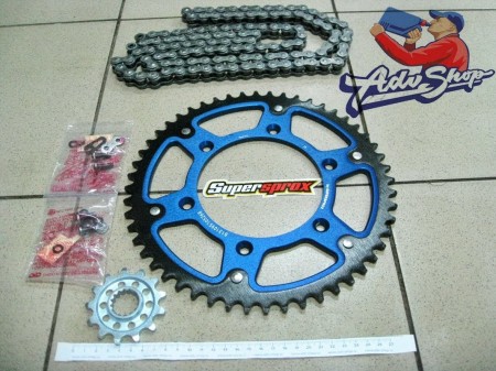 KTM DRIVETRAIN KIT HQV 13T/52T комплект звезды 13 х 52 2K (BLUE) ~ цепь 520-118 ( 00050002069 )