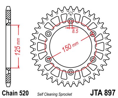 JTA 897 50 звезда ведомая алюминиевая 50 зубов  KTM / Husaberg / HQV