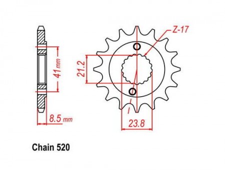 JTF 1322 14 Звезда ведущая 14 зубов XR400 (-1)