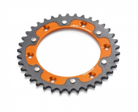 KTM REAR SPROCKET ORANGE 38-T Звезда ведомая 38 зубов двух компонентная SX EXC 690 00-21 ( 5841005103804 )