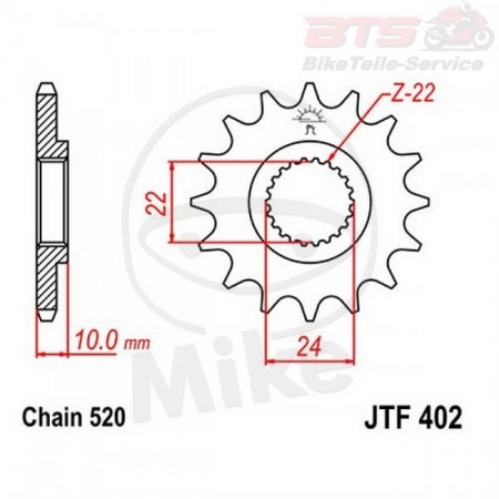 JTF 402 15 звезда ведущая 15 зубов  ( BMW G650X, F650Dakar )