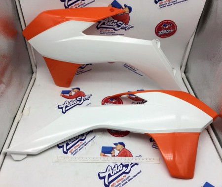Polisport radiator scoops спойлер радиатора ( оранжевый-белый ) KTM SX-SXF  '2013-15,  EXC-EXCF '2014-16 // 8417400001