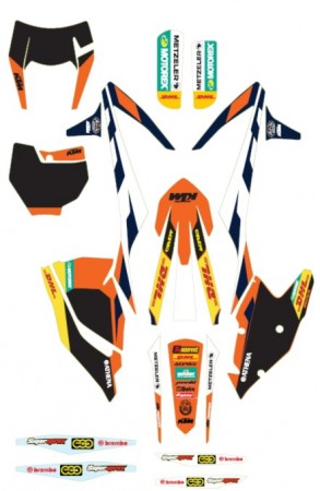 KTM GRAPHIC KIT FACTORY ENDURO графика  EXC/EXCF 17-19 ( 79408990000 )
