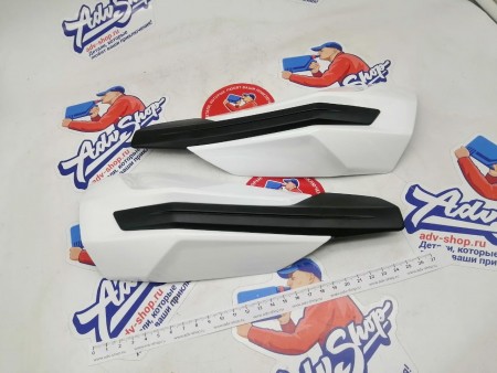 KTM Handguard r/s l/s white лопухи белые / накладка спойлер защиты рук (комплект 2 шт)  EXC / SX 17-23 ( 7960218204428 )