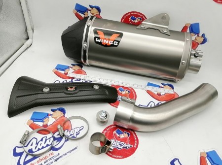 Wings Titanium Mufflers прямоточный титановый выхлоп (silver) 390 Adv 20->