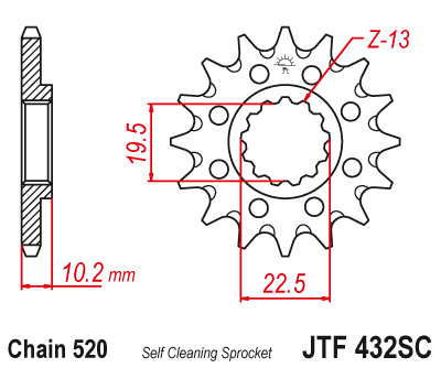 JTF 432 15 Звезда ведущая 15 зубов ( DRZ400 )