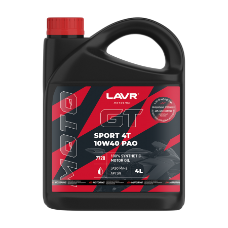 LAVR Моторное масло MOTO GT Sport 4T 10W-40 4л ( Ln7728 )