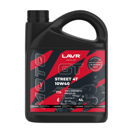 LAVR Моторное масло MOTO GT Street 4T 10W-40 4л ( Ln7726 )