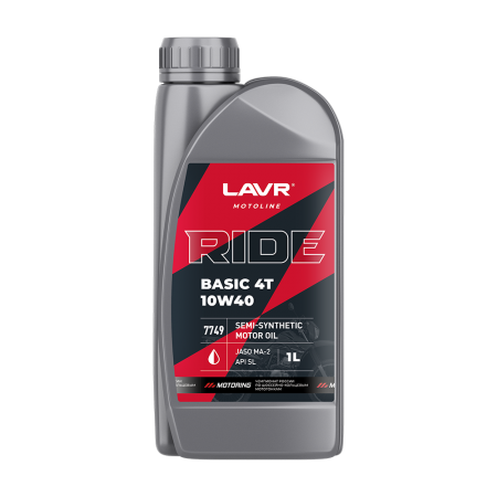 LAVR Моторное масло MOTO Ride Basic 4T 10W-40 SL 1л ( Ln7749 )
