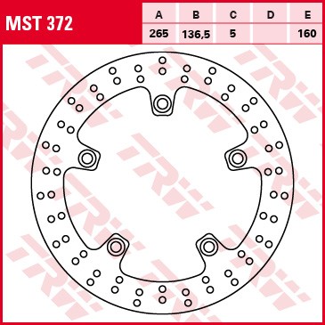 TRW MST 372 Тормозной диск задний 265MM F800GS  (10043644)