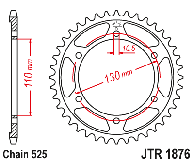 JTR 1876 46 Звезда ведомая 46 зубов  Tenere 700  ( JTR 1876 46 )