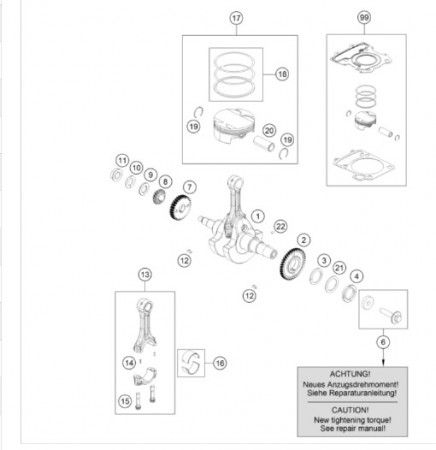 KTM CONROD BEARING SHELL подшипник шатуна ( комплект ) 390 Duke Rc Adv 15-> ( 90230015010 )