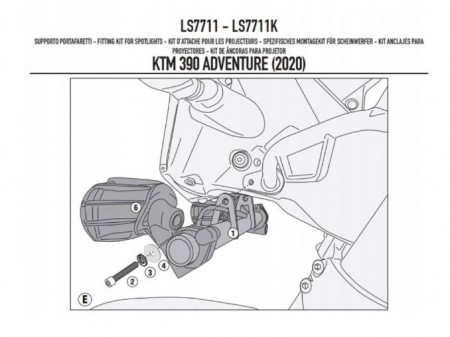 GIVI LS 7711 кронштейн крепления доп света