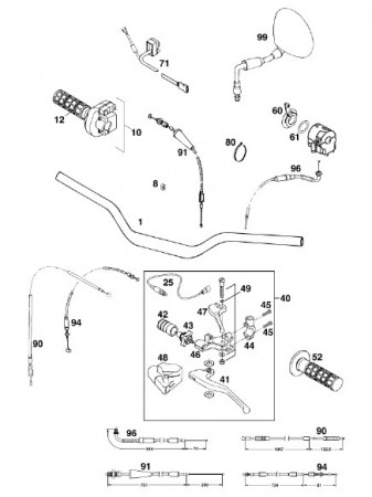 KTM CLUTCH CABLE 4T L=1115MM   '99 Трос сцепления KTM LC4 620-640/94-02 ( 58402090000 / 50202090200 / 50202090000 )