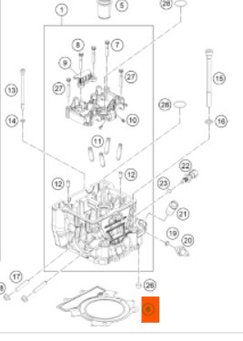 KTM Cylinder head gasket прокладка ГБЦ 250 Duke Adv 19-24 ( 93730036000 )