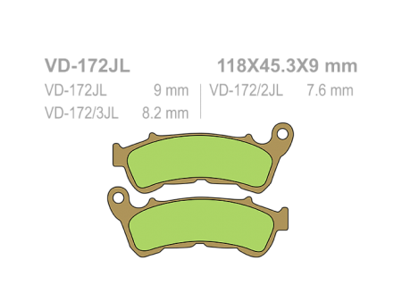 VESRAH VD-172JL Тормозные колодки перед  ( 308ST ) // XL700 XL1000 ABC ( M-34796 )