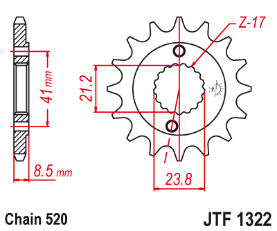 JTF 1322 15 Звезда ведущая 15 зубов XR400