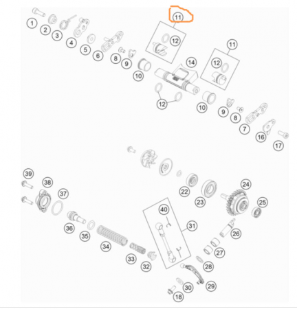 KTM Power valve cmpl. барабан клапана 150 SX 16-22 ( 51737061044 / 51637061044 )