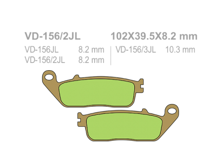 VESRAH VD 156/2JL Тормозные колодки перед XL600 94-96 ( 281NS )