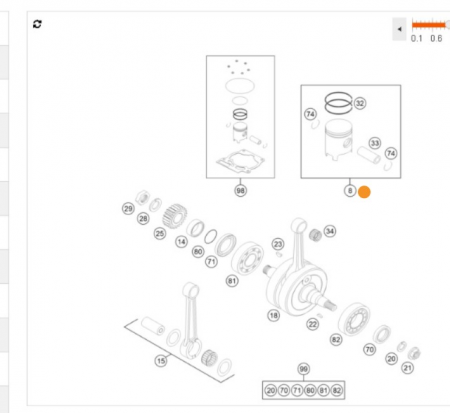 KTM PISTON 144 SX Поршень (Гр.I 55,94) KTM 150/07-15 ( 51530007400 I )