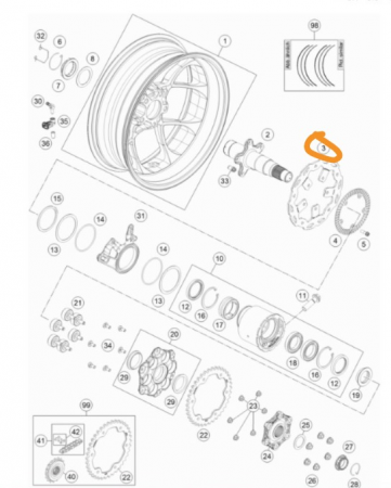 KTM BRAKE DISC 240MM Диск тормозной задний 240MM KTM 1290 Super Duke /14-21 ( 76010160000 )
