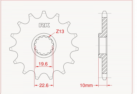 RK C4163-13ZZ0 Звезда ведущая 13 зубов ( DRZ 400 ) ( JTF432 13 )