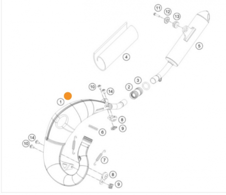 KTM header 65 SX Резонатор 65 SX 24-> ( A40505007000 )