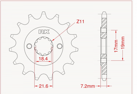 RK C4022-14  Звезда ведущая CRF250 / XR250 ( JTF1321-14)