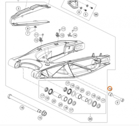 KTM BUSHING  MONOSHOCK  SOCKET 05 втулка маятника 1190 1290 Adv 13-23 ( 60004030151 )