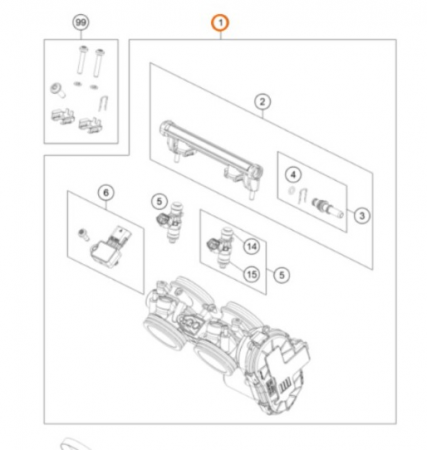 KTM Throttle body блок дроссельный 890 adv 21-24 ( 63641101000 )