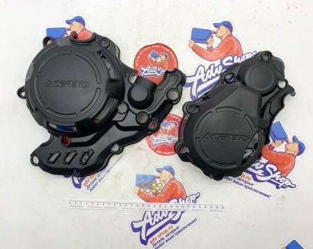 Acerbis X-Power Kit KTM BLACK  Комплект защиты крышек сцепления и зажигания / черный KTM 250 350 EXCF 17-23 HQV 250 350 FE 17-23 GAS 250 350 ECF 21-23 ( 0023469.090 / 23469-090 )