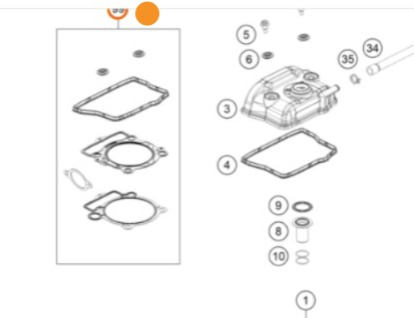 KTM Gasketkit cylinder комплект прокладок верх 350 EXCF 24-> ( A47030097000 )