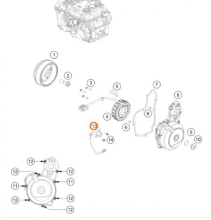KTM pulse generator KOKUSAN 4K3-A/B датчик холла 790 Adv Duke 21-24 ( C90039034000 )