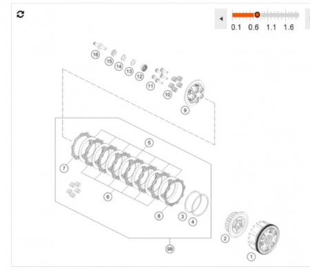 KTM CLUTCH CAGE CPL. Корзина сцепления (внешняя) 390 DUKE 13-15 / RC 14-16 ( 90232001044 )
