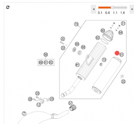 KTM STUFFING YARN 160 GRAM набивка глушителя SX85/03-17 SX125 ( 50305079160 )